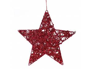 Κόκκινο κρεμαστό αστέρι 25 εκ.