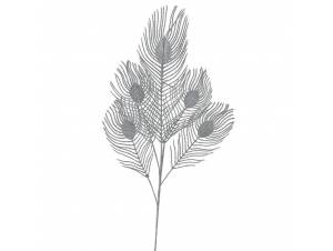 Ασημί φτερά παγωνιού χ5 90 εκ.