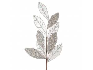Ασημί GLITTER φύλλο κλαδί...