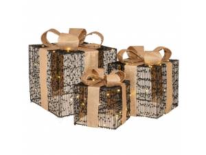 Σετ 3 μαύρα δώρα με LED φως...