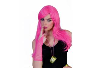 Περούκα Ροζ Μακριά Με Φράντζα