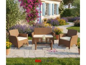 Set 4 τεμ. Σαλόνι Wicker -Αλουμίνιο έπιπλα κήπου bigstore.gr