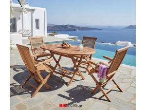 Set 5 τμχ. Τραπεζαρία Κήπου Ξύλινη Teak έπιπλα κήπου bigstore.gr