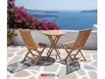 Set 3 τμχ. Τραπεζάκι με καρέκλες Teak έπιπλα κήπου bigstore.gr