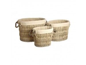Set 3 Διακοσμητικά Καλάθια wicker Set 3 Διακοσμητικά Καλάθια wicker