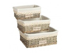Set 3 Διακοσμητικά Καλάθια Wicker Set 3 Διακοσμητικά Καλάθια Wicker