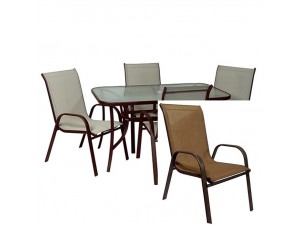 THEROS 150 BR-KAFE Set Τραπεζαρία THEROS 150 BR-KAFE Set Τραπεζαρία