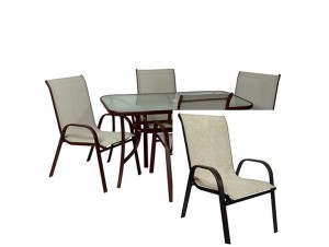 THEROS 150 BR-BEZ Set Τραπεζαρία THEROS 150 BR-BEZ Set Τραπεζαρία