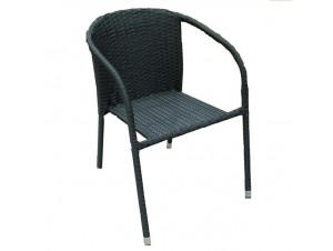 Πολυθρόνα Wicker Μαύρη Πολυθρόνα Wicker Μαύρη
