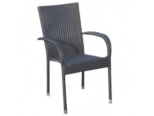 Πολυθρόνα Wicker Μαύρη Πολυθρόνα Wicker Μαύρη