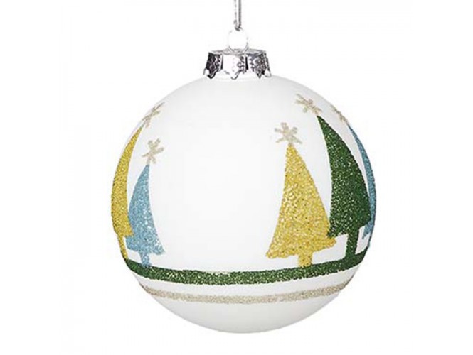 Χριστουγεννιάτικη γυάλινη μπάλα με σχέδια