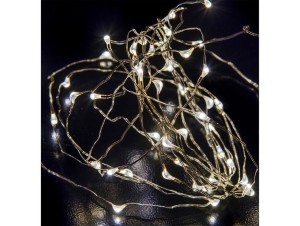 100 Λευκά θερμά micro Led σε ασημί καλώδιο 100 Λευκά θερμά micro Led σε ασημί καλώδιο