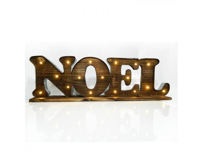 Χριστουγεννιάτικη ξύλινη φωτιζόμενη επιγραφή NOEL 71x10x22 εκ.