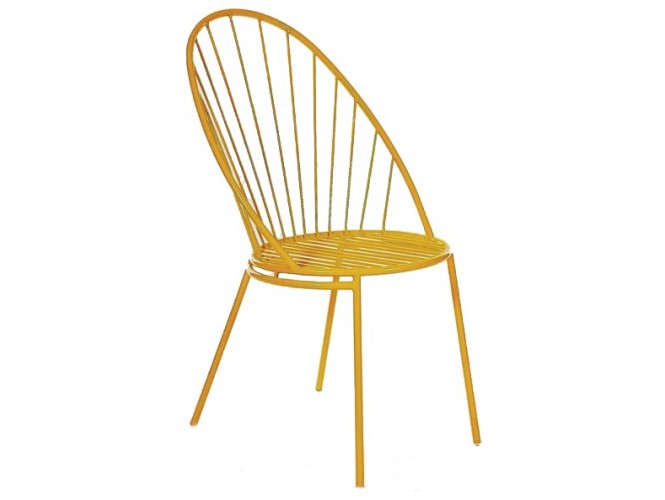 GINO Καρέκλα Μεταλλική Κίτρινη έπιπλα κήπου bigstore.gr