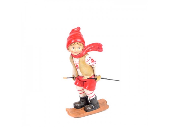 Χριστουγεννιάτικο επιτραπέζιο Διακοσμητικό Αγόρι με Σκι 6