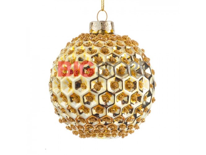 Χριστουγεννιάτικη χρυσή μπάλα διακόσμησης 10 εκ.