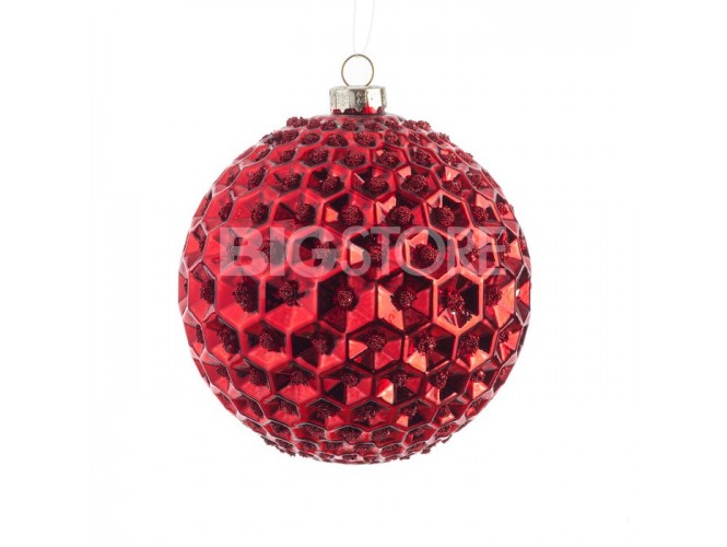 Χριστουγεννιάτικη κόκκινη μπάλα διακόσμησης 8 εκ.