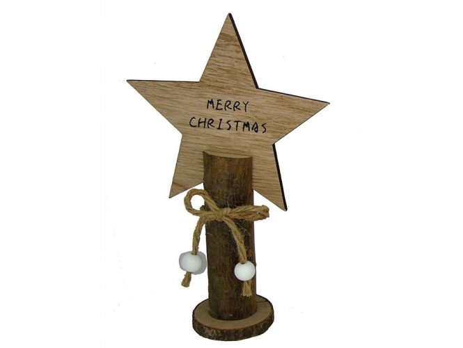 Χριστουγεννιάτικος διακοσμητικός κορμός με αστέρι 12 x 5