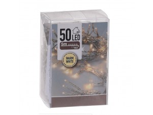 50 Λευκά λαμπάκια θερμού Led μπαταρίας 50 Λευκά λαμπάκια θερμού Led μπαταρίας