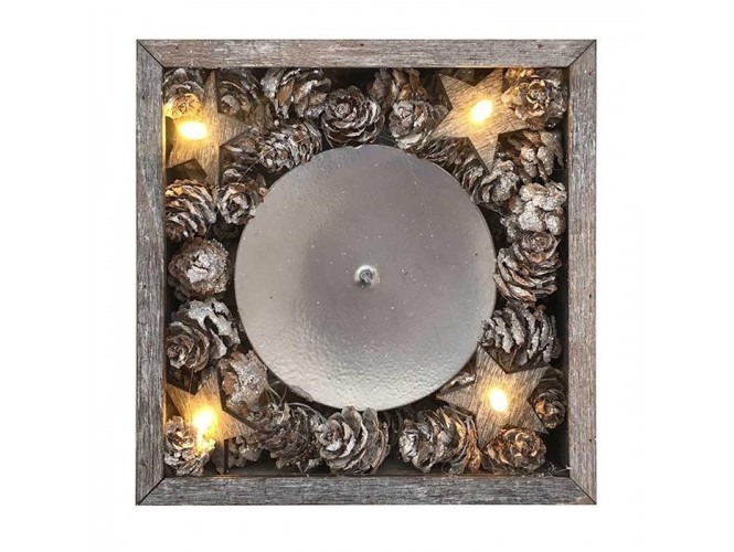 Χριστουγεννιάτικο κηροπήγιο με LED 13 x 13 x 4
