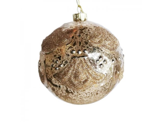Χριστουγεννιάτικη διάφανη μπάλα διακόσμησης 10 εκ.