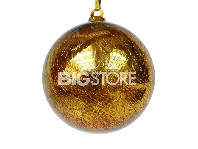 Γυάλινη χρυσή Χριστουγεννιάτικη Μπάλα 10 εκ.