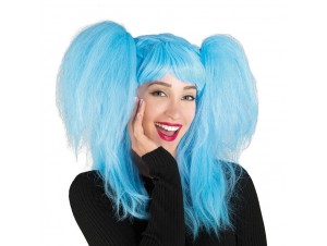 Αποκριάτικη περούκα παιδική pin up girl γαλάζια Αποκριάτικη περούκα παιδική pin up girl γαλάζια