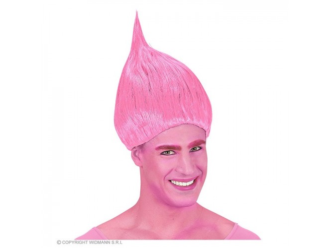 Αποκριάτικη περούκα Τρολ ροζ