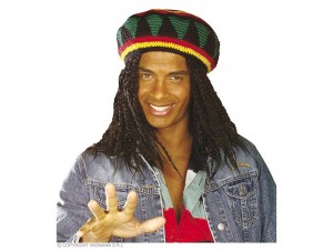 Αποκριάτικο σκουφί Rastaman με περούκα Αποκριάτικο σκουφί Rastaman με περούκα