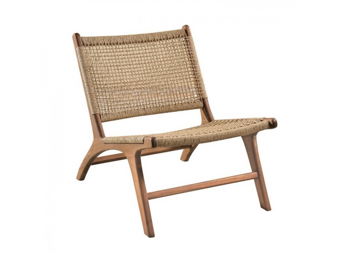 Καρέκλα Teak με πλέξη από πλέξη Rattan