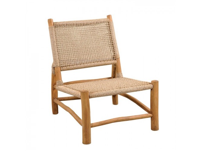 Καρέκλα Teak με πλέξη από συνθετικό Rattan