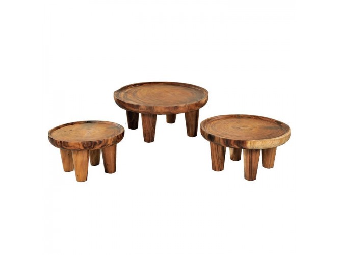 Σετ 3 τεμάχια Coffee tables από ξύλο Suar