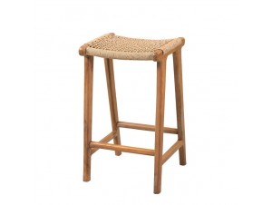Σκαμπό bar από ξύλο Teak και συνθετικό rattan Σκαμπό bar από ξύλο Teak και συνθετικό rattan