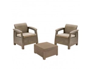 Set 3 τμχ. σαλονάκι Corfu Pvc Cappuccino Set 3 τμχ. σαλονάκι Corfu Pvc Cappuccino