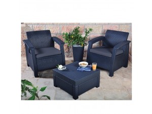 Set 3 τμχ. σαλονάκι Corfu Pvc Καφέ Set 3 τμχ. σαλονάκι Corfu Pvc Καφέ