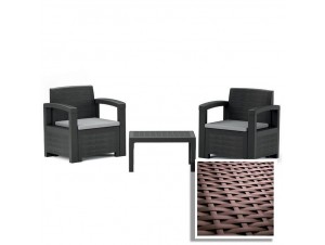 Set 3 τμχ. σαλονάκι Oak Pvc Καφέ Set 3 τμχ. σαλονάκι Oak Pvc Καφέ