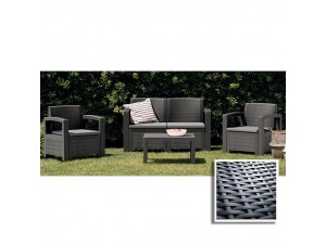 Set 4 τμχ. Σαλόνι Oak Pvc ανθρακί Set 4 τμχ. Σαλόνι Oak Pvc ανθρακί