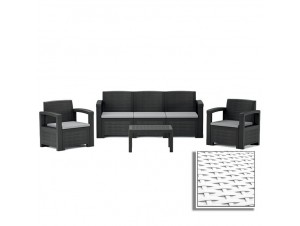 Set 4 τμχ. Σαλόνι Oak Pvc Άσπρο Set 4 τμχ. Σαλόνι Oak Pvc Άσπρο