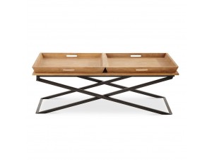 Double Serv Coffee Table White Washed μαύρο Double Serv Coffee Table White Washed μαύρο