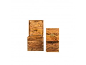 Crypt Side Table Set 2Τεμ καρυδί Crypt Side Table Set 2Τεμ καρυδί