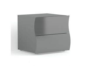Wave Κομοδίνο 2Συρταρια Cement Glossy Wave Κομοδίνο 2Συρταρια Cement Glossy