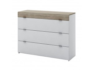 My Box κομότα 3Συρταρια Sonoma Σκούρο Λευκό High Gloss My Box κομότα 3Συρταρια Sonoma Σκούρο Λευκό High Gloss