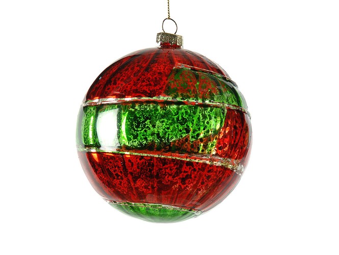 Γυάλινη Χριστουγεννιάτικη γυαλιστερή μπάλα 10 εκ.