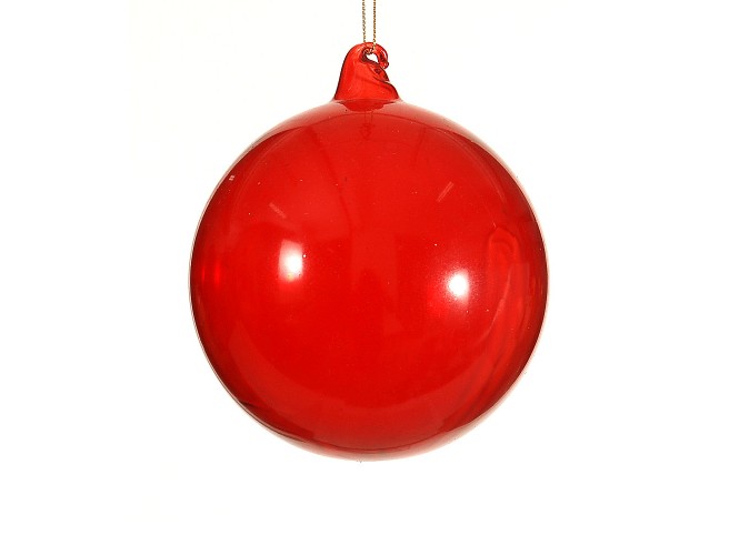 Χριστουγεννιάτικη κόκκινη γυάλινη μπάλα 12 εκ.