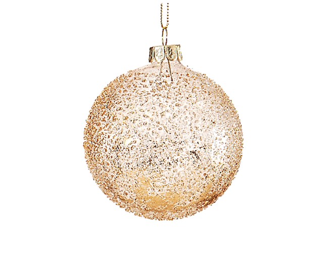Χριστουγεννιάτικη μπάλα με χρυσά κρυσταλλάκια 8 εκ.