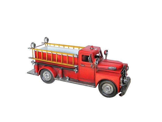 Χριστουγεννιάτικο φορτηγό πυροσβεστικής μεταλλικό 81x31x34 εκ.