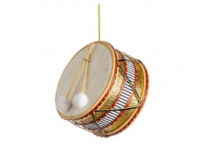 Χριστουγεννιάτικο ταμπούρλο κρεμαστό στολίδι φελιζόλ 16x8 εκ.