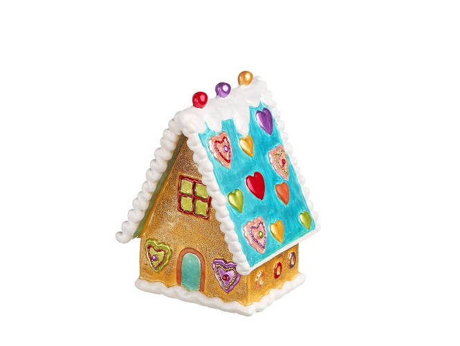 Χριστουγεννιάτικοστολίδι σπιτάκι ζαχαρωτό κεραμικό 14x10x9 εκ.