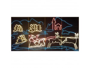 Χριστουγεννιάτικο φωτιζόμενο χωριό φωτοσωλήνα 4x2 μ.