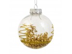 Χριστουγεννιάτικη διάφανη μπάλα με χρυσά στοιχεία